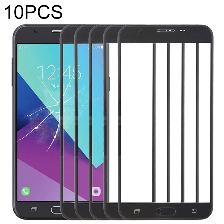 

10 PCS Front Screen Outer Glass Lens for Samsung Galaxy J7 V / J727V / J727P(Black)