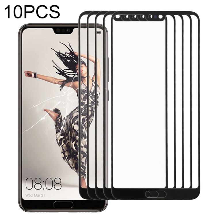

10 PCS Front Screen Outer Glass Lens for Huawei P20 Pro (Black)