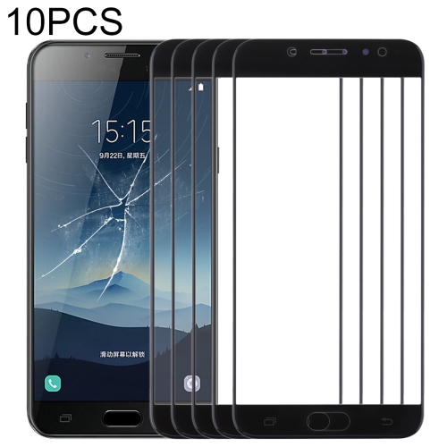 

10 PCS Front Screen Outer Glass Lens for Samsung Galaxy C8 / C7100, C7(2017) / J7+, C710F/DS(Black)