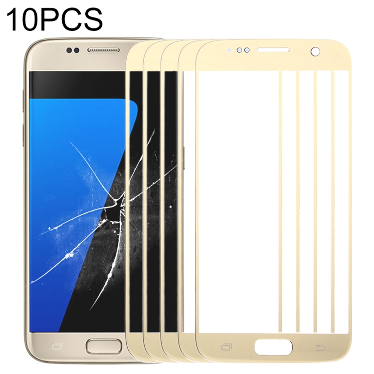 

10 PCS Front Screen Outer Glass Lens for Samsung Galaxy S7 / G930(Gold)