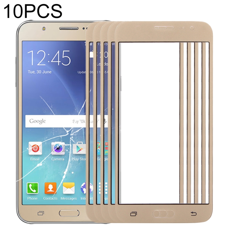 

10 PCS Front Screen Outer Glass Lens for Samsung Galaxy J7 / J700(Gold)