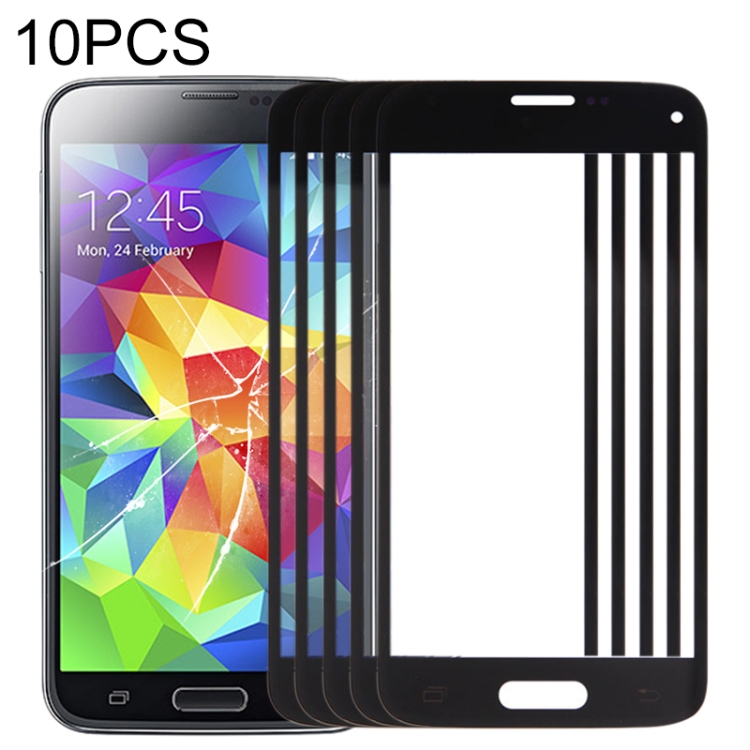 

10 PCS Front Screen Outer Glass Lens for Samsung Galaxy S5 mini (Black)