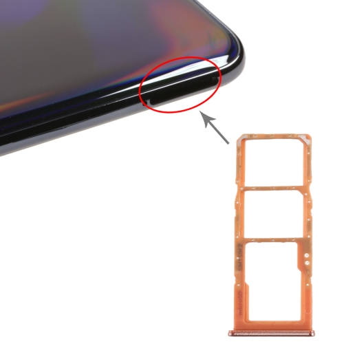 

SIM Card Tray + SIM Card Tray + Micro SD Card Tray for Galaxy A70 (Orange)