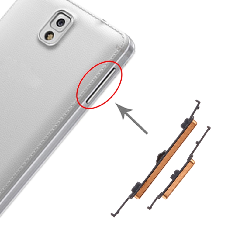 

10 Set Side Keys for Galaxy Note 3 (Gold)