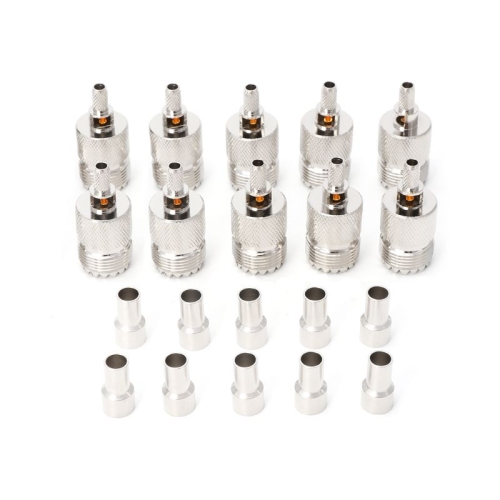 

10 Sets UHF Female Jack Crimped RF Connector Coaxial Adapter