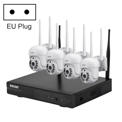 

ESCAM WNK714 3.0 Million Pixels 4-channel HD Dome Camera NVR Wireless Monitoring Kit, EU Plug