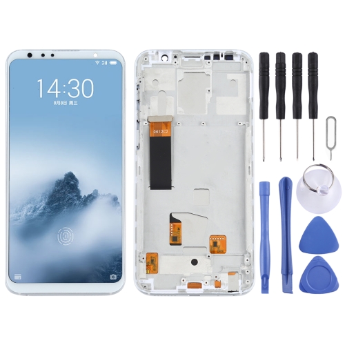 

TFT Material LCD Screen and Digitizer Full Assembly With Frame (Not Supporting Fingerprint Identification) for Meizu 16th(White)