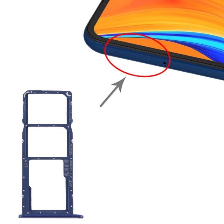 

SIM Card Tray + SIM Card Tray + Micro SD Card Tray for Huawei Y6s (2019) (Blue)