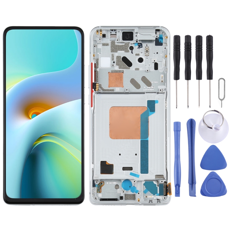 

LCD Screen and Digitizer Full Assembly with Frame for Xiaomi Redmi K30 Ultra / M2006J10C (Silver)