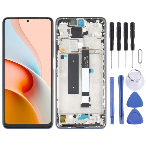 

LCD Screen and Digitizer Full Assembly with Frame for Xiaomi Redmi Note 9 Pro 5G / Mi 10T Lite 5G M2007J17C M2007J17G (Grey)