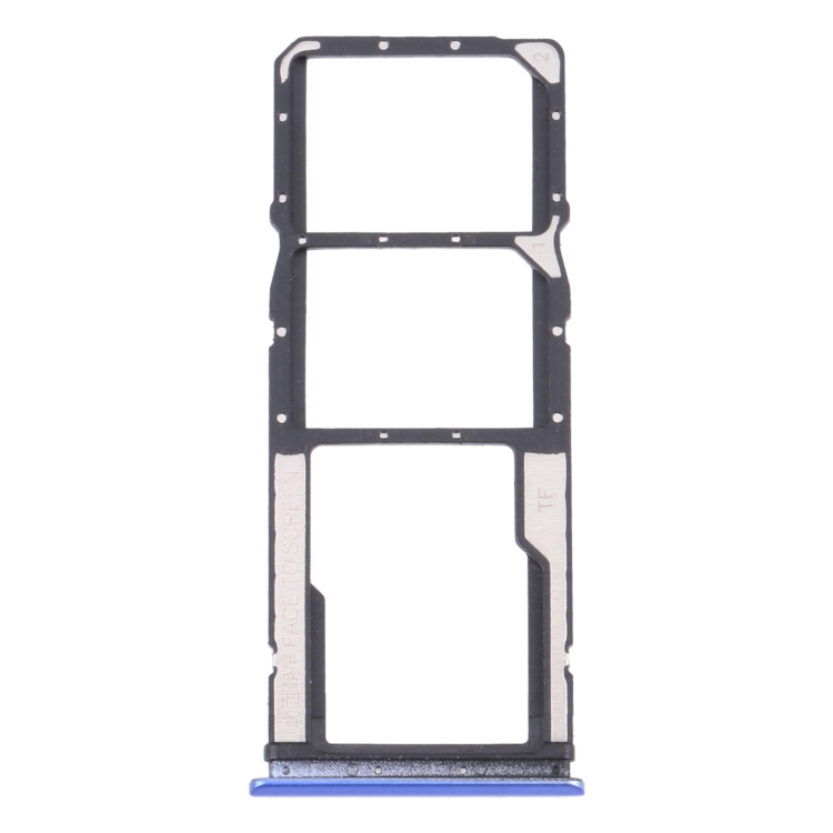 

SIM Card Tray + SIM Card Tray + Micro SD Card Tray for Xiaomi Redmi 9T 4G / Redmi Note 9 4G J19S M2010J19SC M2010J19SG M2010J19SY (Blue)
