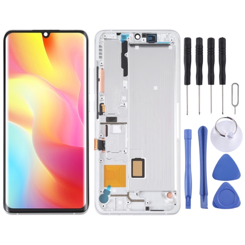 

AMOLED Material LCD Screen and Digitizer Full Assembly With Frame for Xiaomi Mi Note 10 Lite M2002F4LG M1910F4G (Silver)