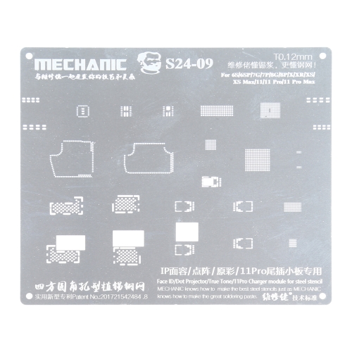 

MECHANIC S24-09 0.12mm BGA Reballing Stencil Template for iPhone 11 Pro