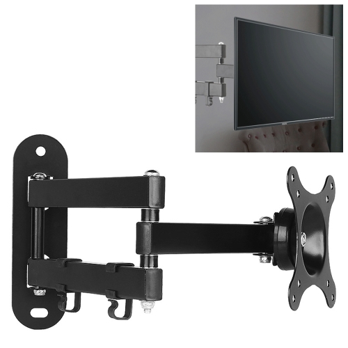 

14-27 inch Universal Horizontal Vertical Screen Installable Rotatable Retractable Computer Monitor Three Arms Wall Mount Bracket