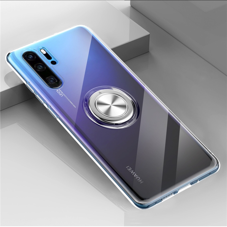 

Ultra-thin TPU Protective Case for Huawei P30 Pro, with Metal Ring Holder(Transparent)