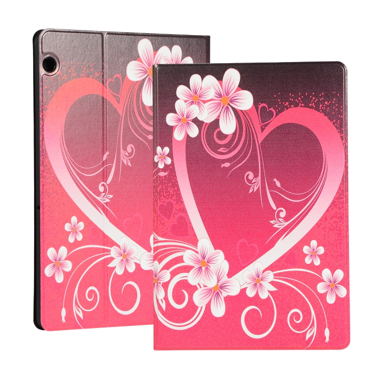 

For Huawei T5 10.1 Inch Painted Pattern Left And Right Open Flat Bracket Leather Case(Love)