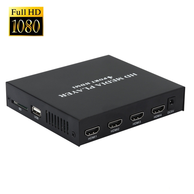 

Four-way HDMI HD Player 1080P Demo Device Distributor USB Flash Drive Video AD Player
