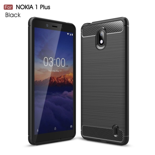 

Brushed Texture Carbon Fiber TPU Case for Nokia 1 Plus(Black)
