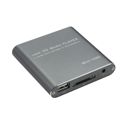 

MINI 1080P Full HD Media USB HDD SD/MMC Card Player Box, US Plug(Silver)