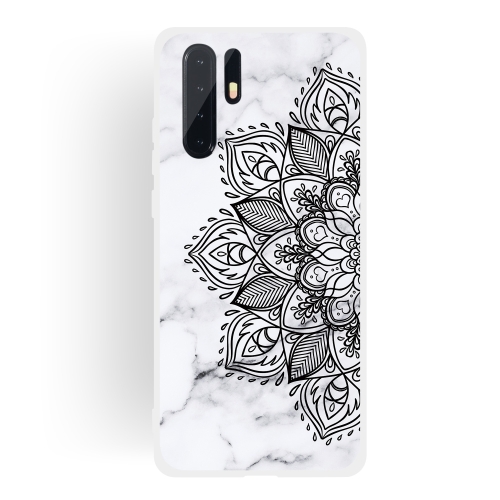 

Half Flower Frosted Matte Semi-transparent TPU Marble Phone Case for Huawei P30 Pro