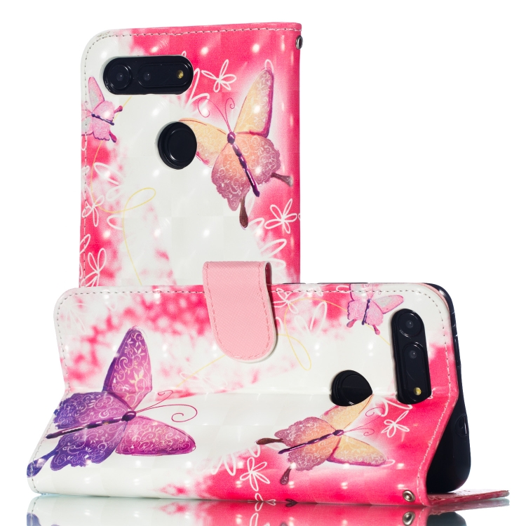 

3D Pattern Colored Drawing Horizontal Flip Leather Case for Huawei Honor V20, with Holder & Card Slots & Wallet & Lanyard(Little Butterfly)