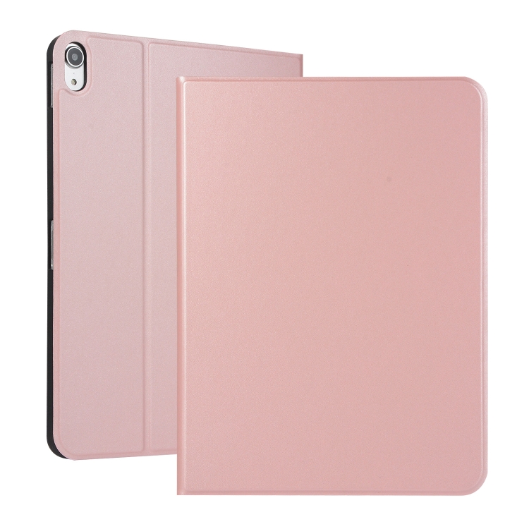 

Open Solid Color Elastic Leather Case for iPad Pro 11 inch with Stand with Sleep Function, TPU Soft Shell Bottom Case(Rose gold)