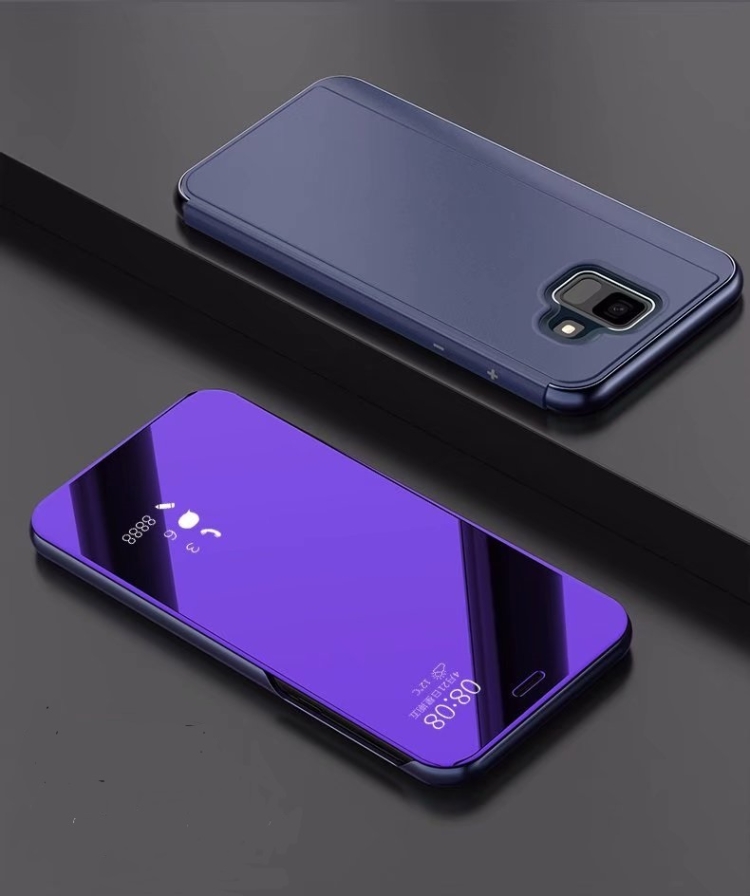 

Electroplating Mirror Horizontal Flip Leather Case for Xiaomi Pocophone F1, with Holder(Purple blue)