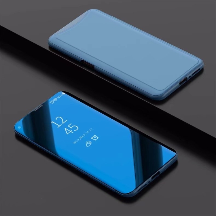 

Electroplating Mirror Horizontal Flip Leather Case for OPPO Find X, with Holder(Sky Blue)
