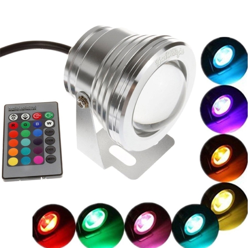 

YouOKLight YK6222 10W RGB LED Underwater Waterproof Spotlight with Remote Control, AC / DC 12V