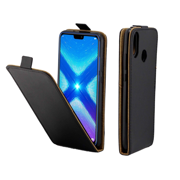 

Business Style Vertical Flip TPU Leather Case with Card Slot for Huawei Honor 8X(Black)