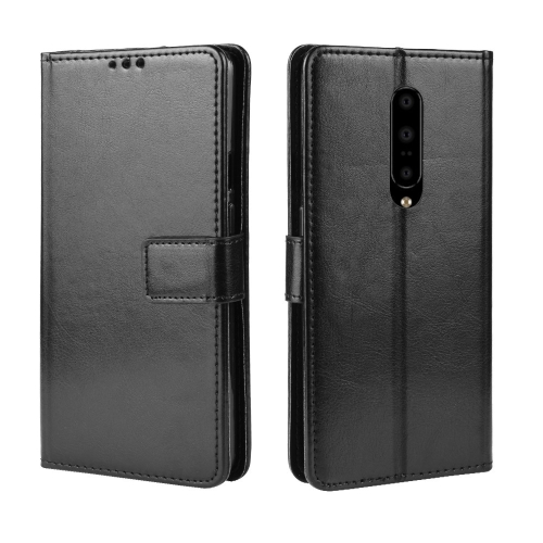 

Retro Crazy Horse Texture Horizontal Flip Leather Case for OnePlus 7 Pro, with Holder & Card Slots & Photo Frame(Black)