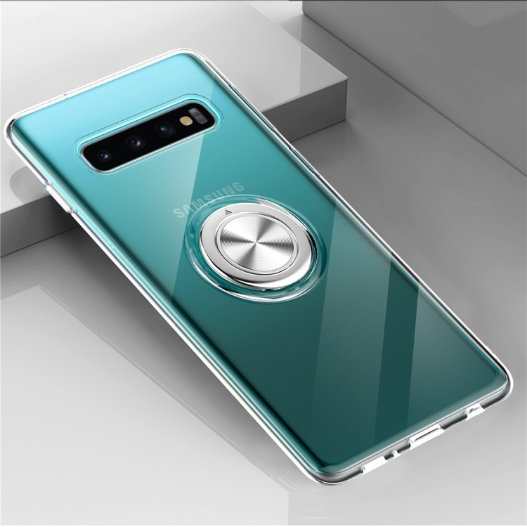 

Ultra-thin TPU Protective Case for Galaxy S10, with 360 Degree Rotation Holder(Transparent)