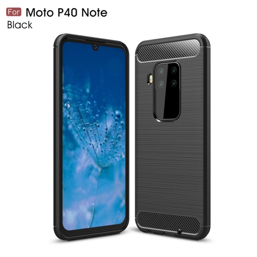 

Brushed Texture Carbon Fiber TPU Case for Motorola MOTO P40 Note(Black)