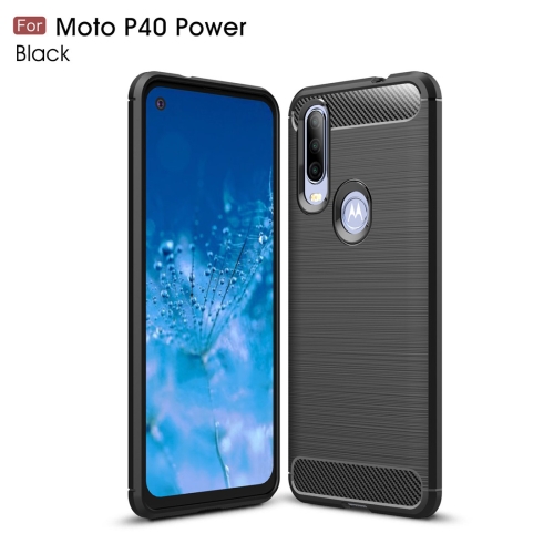 

Brushed Texture Carbon Fiber TPU Case for Motorola MOTO P40 Power(Black)