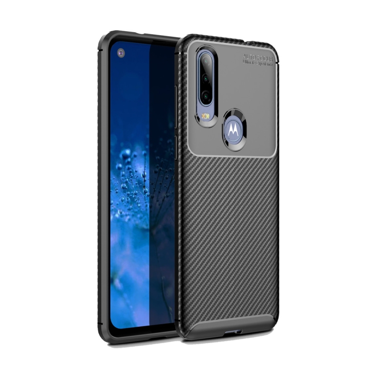 

Beetle Series Carbon Fiber Texture Shockproof TPU Case for Motorola MOTO P40 Power(Black)