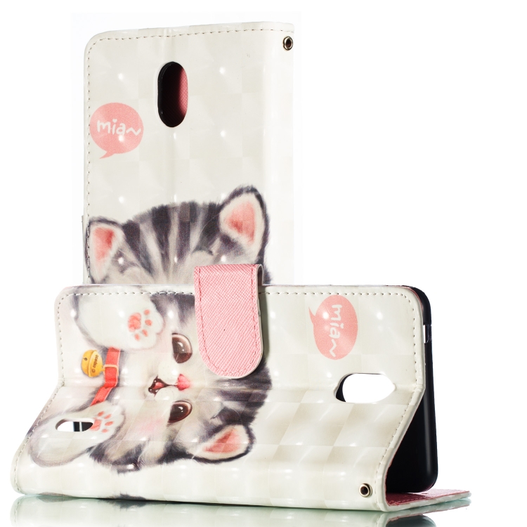 

3D Pattern Colored Drawing Horizontal Flip Leather Case for Nokia 1 Plus , with Holder & Card Slots & Wallet & Lanyard(Tinker Cat)