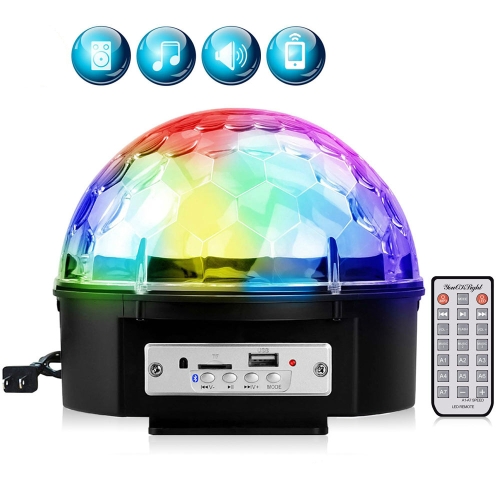 

YouOKLight YK2227 9-Colors LED Music Crystal Magic Ball Light Bluetooth Disco DJ Stage Light with Remote Control