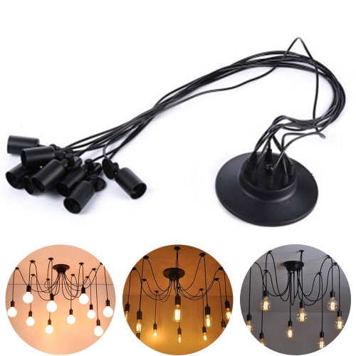 

YouOKLight AC85~265V E26/E27 Retro Style 8-Head Spider Pendant Hanging Lamp for Bar Living Room Home Lighting（No Bulb）