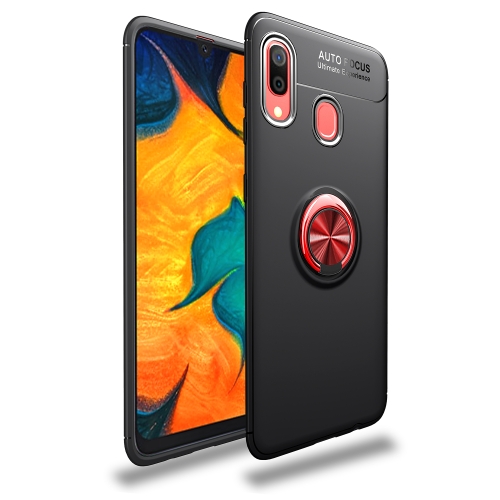 

Shockproof TPU Case for Galaxy A40, with Holder(Black Red)