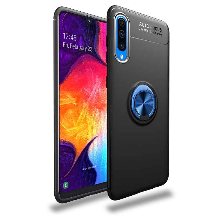 

Shockproof TPU Case for Galaxy A50, with Holder(Black Blue)