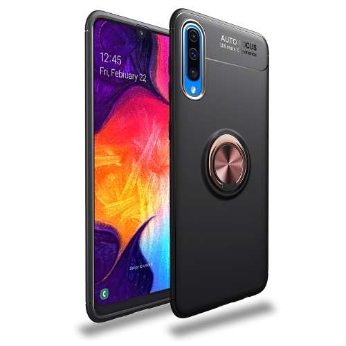 

Shockproof TPU Case for Galaxy A50, with Holder(Black Gold)
