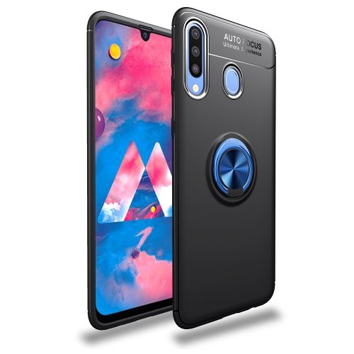 

Shockproof TPU Case for Galaxy M30, with Holder(Black Blue)