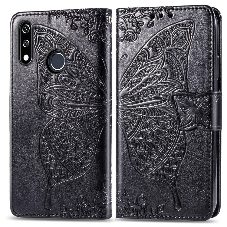 

Butterfly Love Flowers Embossing Horizontal Flip Leather Case for LG W10 , with Holder & Card Slots & Wallet & Lanyard(Black)
