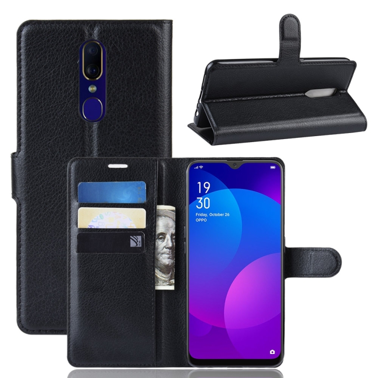 

Litchi Texture Horizontal Flip Leather Case for OPPO F11, with Holder & Card Slots & Wallet(Black)