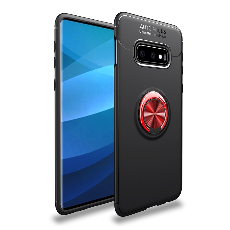 

Shockproof TPU Case for Galaxy S10e, with Holder(Black Red)