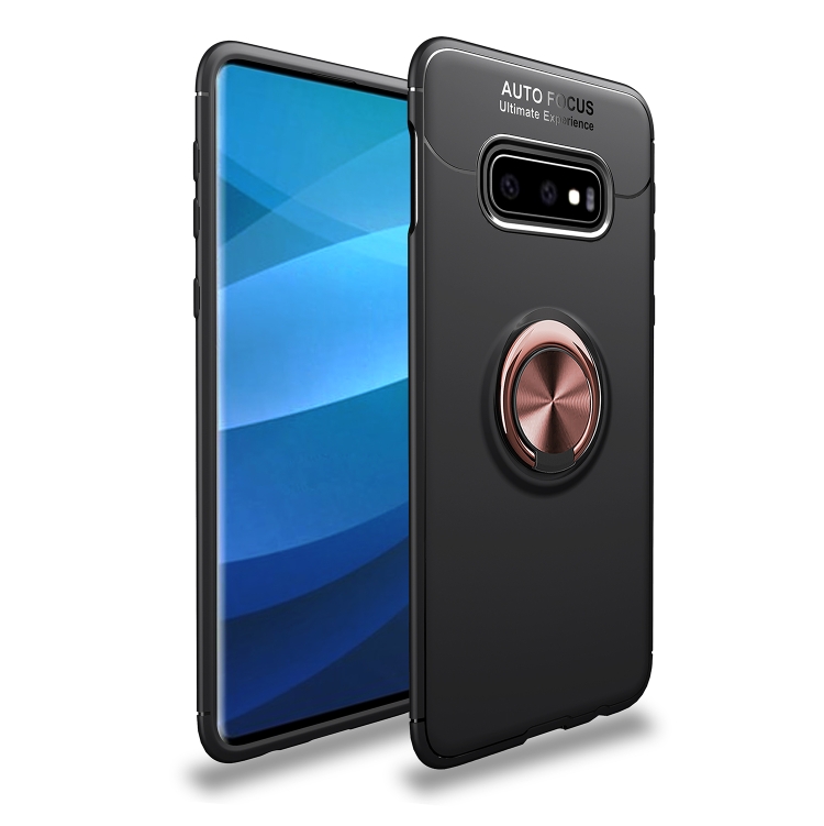 

Shockproof TPU Case for Galaxy S10e, with Holder(Black Gold)