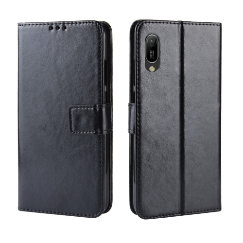 

Retro Crazy Horse Texture Horizontal Flip Leather Case for Huawei Y6 Pro (2019), with Holder & Card Slots & Photo Frame(Black)