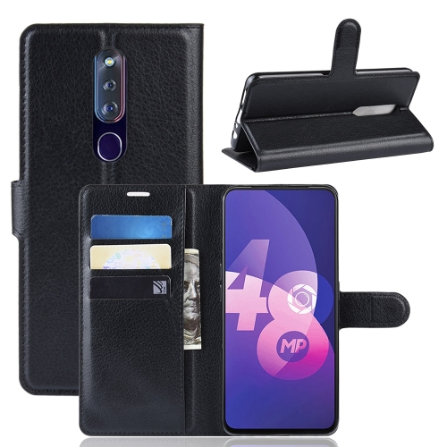 

Litchi Texture Horizontal Flip Leather Case for OPPO F11 Pro, with Magnetic Buckle & Holder & Card Slots & Wallet(Black)