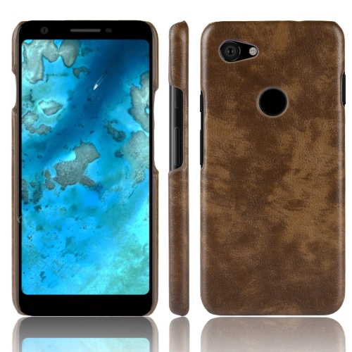 

Shockproof Litchi Texture PC + PU Case for Google Pixel 3a XL(Brown)