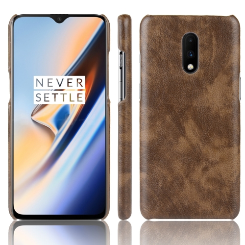 

Litchi Texture PC + PU Shockproof Case for OnePlus 7(Brown)